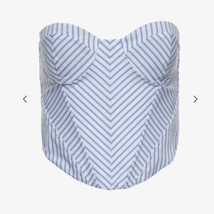 Seroya Melanie Corset Top in Light Blue Stripe